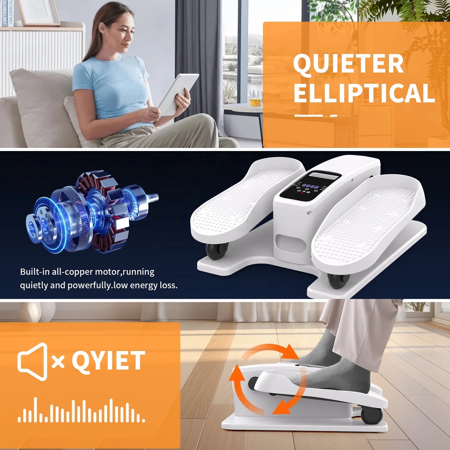 Under Desk Elliptical Leg Exerciser for Seniors