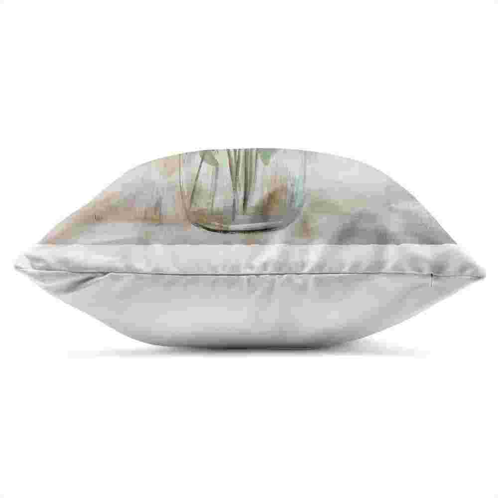 Lively Flower Vase in Green Tones Green Square Outdoor Throw Pillow