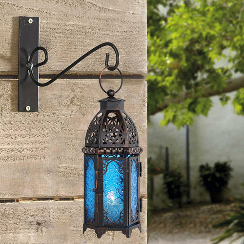 Hanging Moroccan Lantern, 11'' Vintage Candle Holder, Metal Lanterns Decorati...