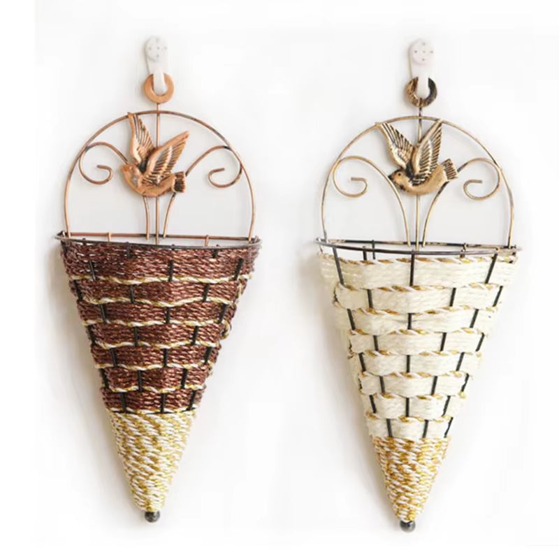 Flower Po Twall Planting Net Straw Macrame Plant Hanger Flower Pot Garden Holder Legs Hanging Rope Basket Balcony Decor