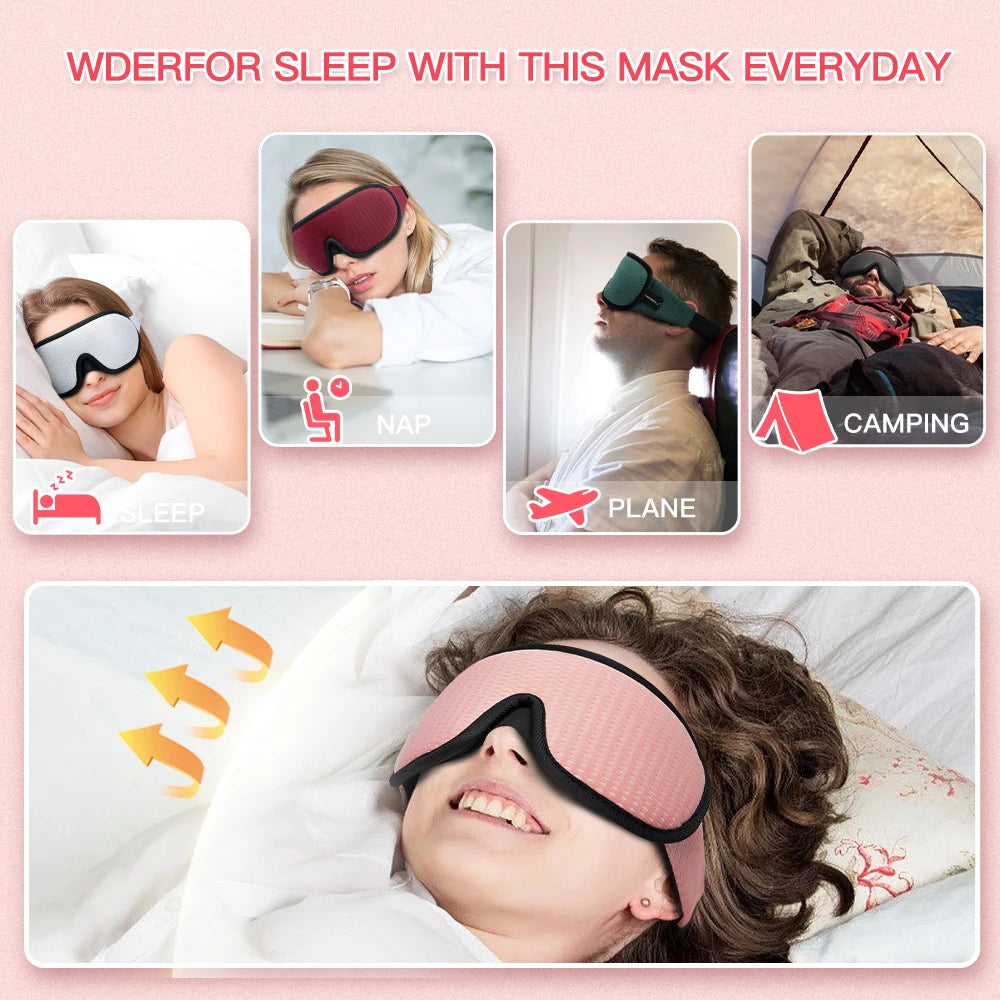 3D Sleep Mask Light Blocking Eye Cover for Travel