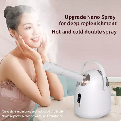 2-in-1 Nano Ionic Facial Steamer Hot & Cold SPA Face Moisturizer Device