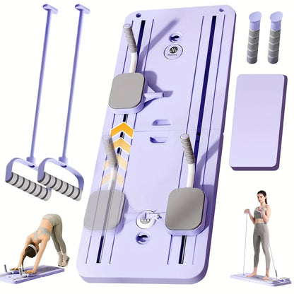 Foldable 6-in-1 Pilates Reformer Board with Timer for Home Workout