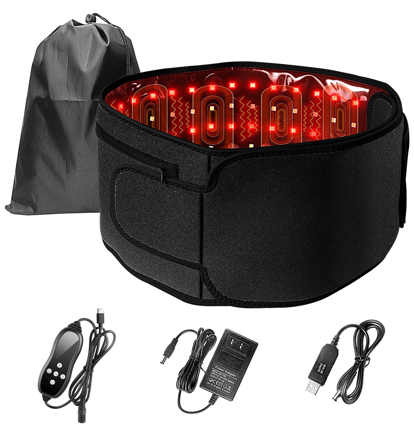 Wearable Red Light Therapy Belt with Vibration & Infrared LED Therapy