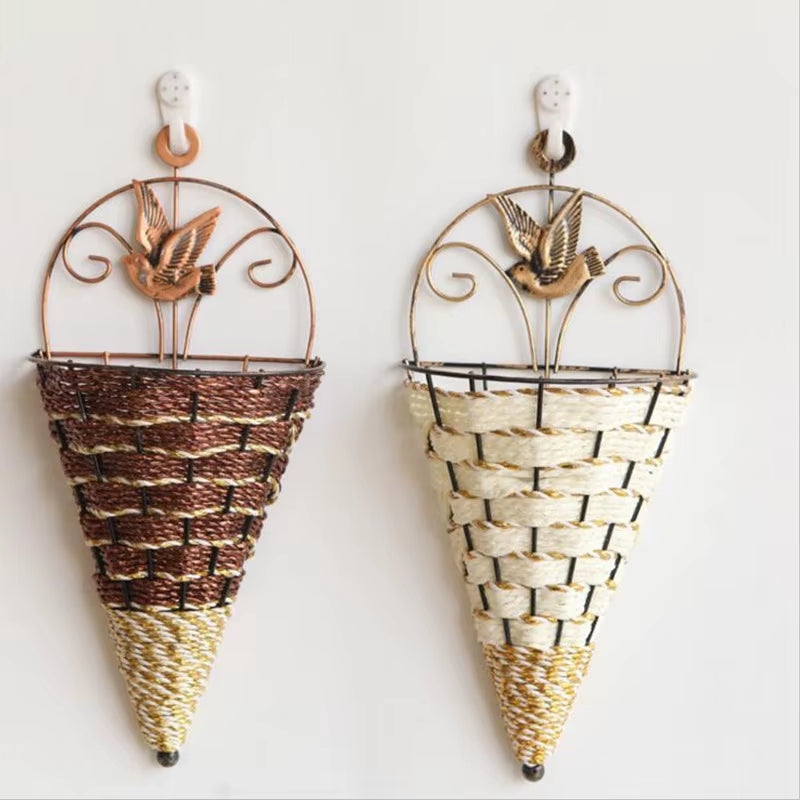 Flower Po Twall Planting Net Straw Macrame Plant Hanger Flower Pot Garden Holder Legs Hanging Rope Basket Balcony Decor