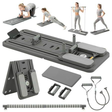Foldable 6-in-1 Pilates Reformer Board with Timer for Home Workout