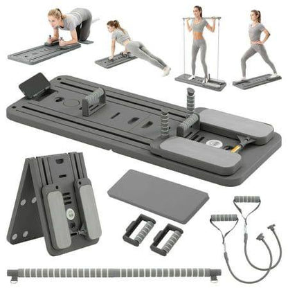 Foldable 6-in-1 Pilates Reformer Board with Timer for Home Workout